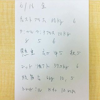 トレーニングメニュー